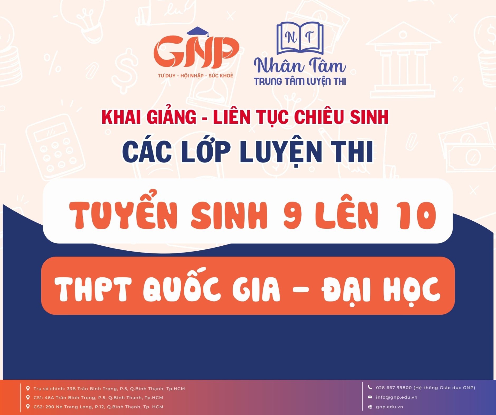 📢 KHÓA LUYỆN THI CẤP TỐC – CHINH PHỤC KỲ THI TUYỂN SINH 9 LÊN 10 VÀ THPT QUỐC GIA – ĐẠI HỌC! 📢  